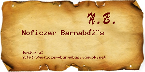 Noficzer Barnabás névjegykártya