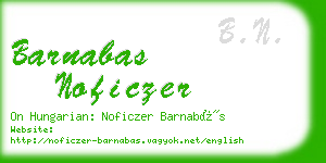 barnabas noficzer business card